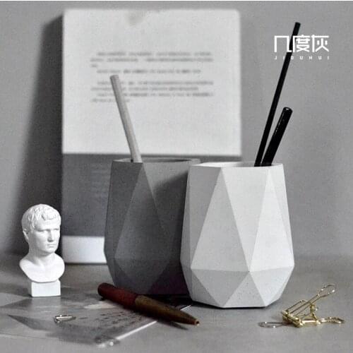 Concrete pen holder pen desktop organizer office stationery original creative Scandinavian style