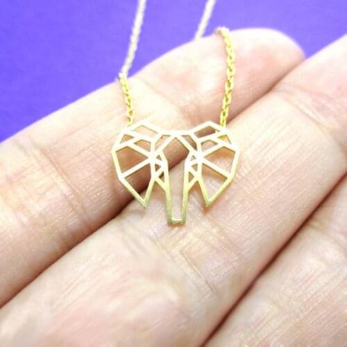 Daisies One Piece Statement Alloy Origami Elephant Choker Necklace Chain Pendant Collar Fashion New Jewelry Women