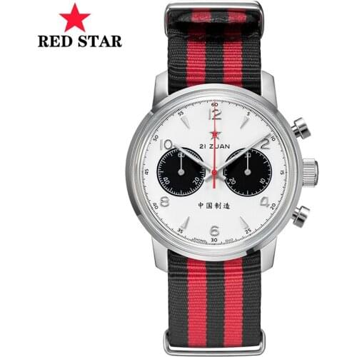 Luxury Chronograph Mens Watch Pilot ST1901 Manual Winding Luminous Men Watch Military Watch Mechanical Sports Nylon Male Clock