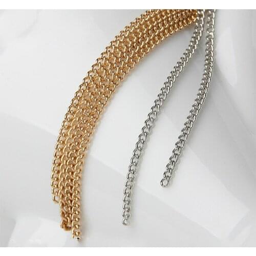 Diy jewelry accessories material Korean jewelry copper chain tassels thin chain earrings earrings tassels