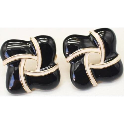 Glaze drops quartet geometric earrings, Japan and South Korea stud earrings earrings female fashion and personality