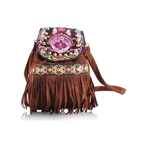 Nice National Embroidery Small Shopping Backpacks women!Hot Floral embroidered Lady Bohemian Backrack All-match Hasp backruck