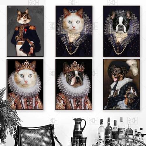 French Bulldog Canvas Painting Cat Shepherd Abstract Wall Art Nordic Posters and Prints Wall Pictures for Living Room Home Decor