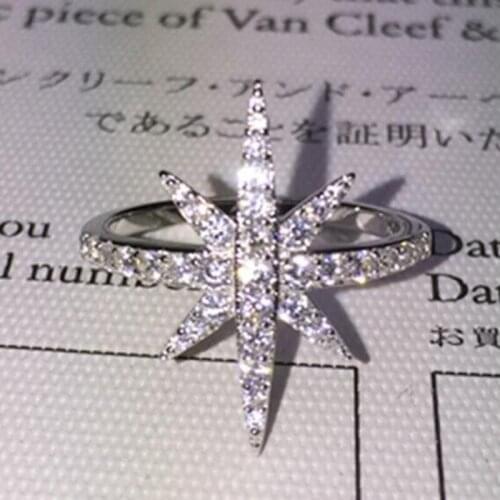Original Stars 925 sterling Silver ring finger Luxury pave 5a cz wedding Rings for Women Cocktail Lovely girl gift size 5-10