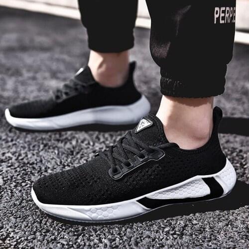 2020 New Fashion Men Mesh Casual Shoes Lightweight Breathable Black Sneakers Big Size Mens Trainers Zapatillas Hombre Deportiva