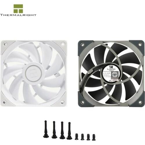 Thermalright 120mm PWM PC Case Cooling Fans 12cm,CPU Cooler Radiator 1500RM Air-cooled Heat Dissipation System Black/WhiteTL-C12