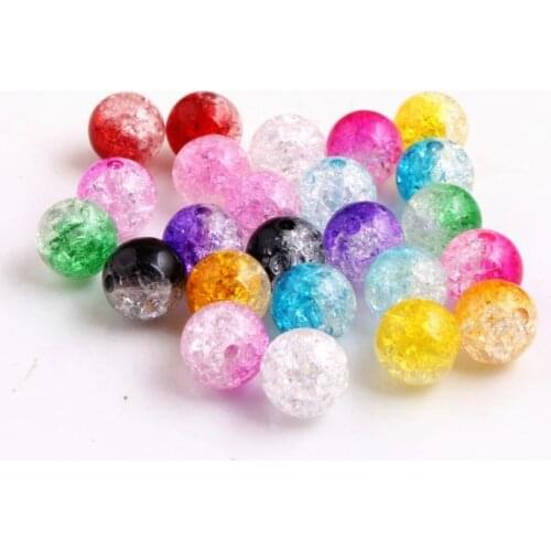 Kwoi Vita AAA Quality 6mm/8mm/10mm/12mm Chunky Acrylic double color crackle Beads beads necklace making
