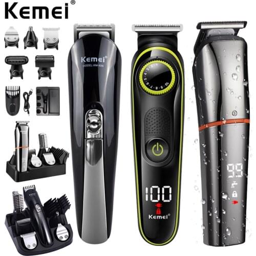 Kemei hair clipper beard trimmer LCD display machine professional clipper 11 in 1 Hair cutting machine Electric shaver Grooming