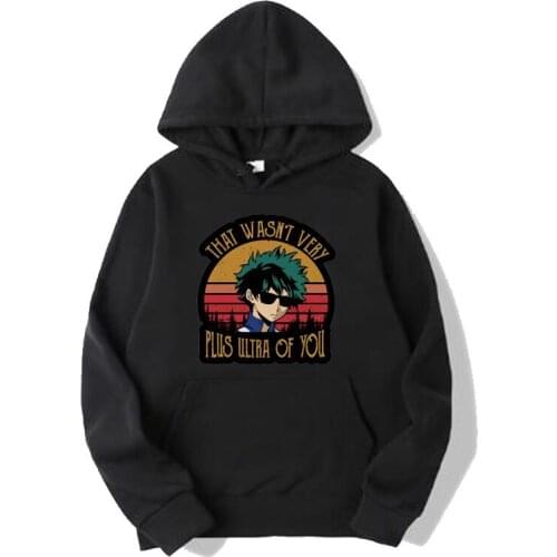 My Hero Academia Bakugo Hoodies Anime Hip Hop Sportswear Plus Size Pullover Casual Letter Printing Hooded Streetswear Sweatshirt