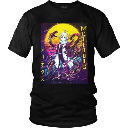 Male Manga Meliodas T-Shirt Novelty Anime Seven Deadly Sins Tshirt Short Sleeve Unique T Shirt Homme Cotton Tee Tops Merch