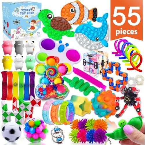 Fidget Toys 24 Days Christmas Advent Calendar Pack Anti Stress Toys Kit Stress Relief Figet Toy Blind Box Kids Christmas Gift