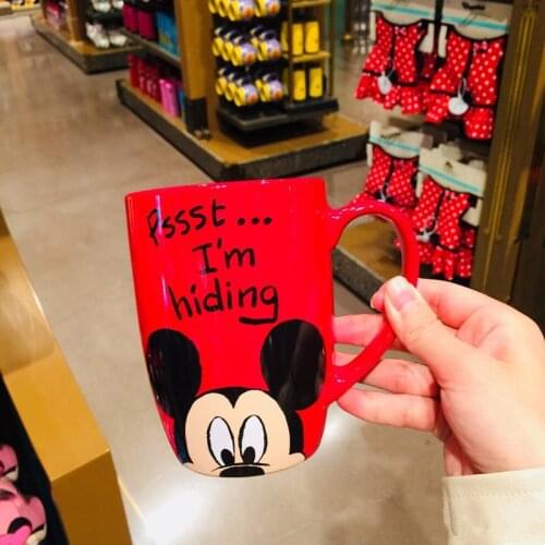 Creative Cartoon Shanghai Disney Mickey Minnie Donald Duck Daisy Couple Ceramic Mug Boy Girlfriend Birthday Gift AG 2215