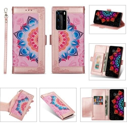 Solid Color Leather Flip Phone Case for Huawei P30 P40 Pro Mate 20 30 Lite P Smart Plus 2020 Honor 30S 3D Embossed Wallet Cover