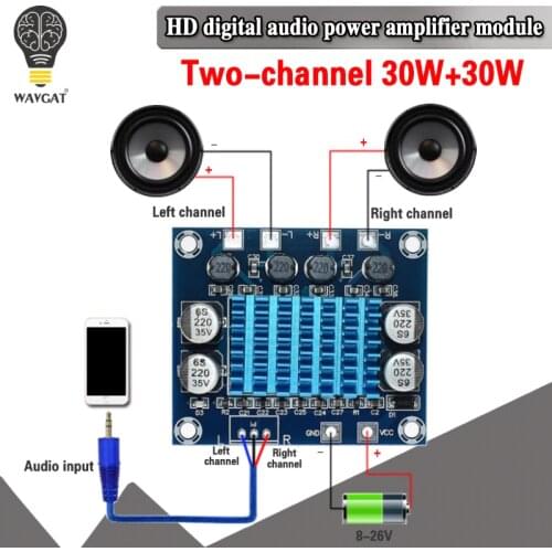 Official TPA3110 XH-A232 30W+30W 2.0 Channel Digital Stereo Audio Power Amplifier Board DC 8-26V 3A C6-001