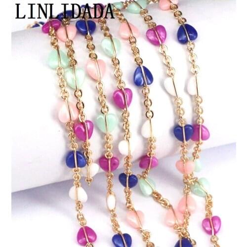 3 Meters natural Stones rosary jewelry Necklace Link Chain Accessories Chunky Chains Fit for Jewelry Making DIY Supplies