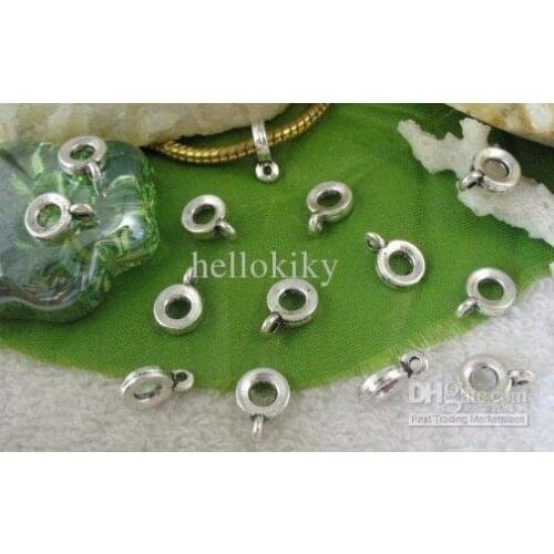 Whole Sales 600pcs Tibetan silver circle bail fit charm bracelet A9410