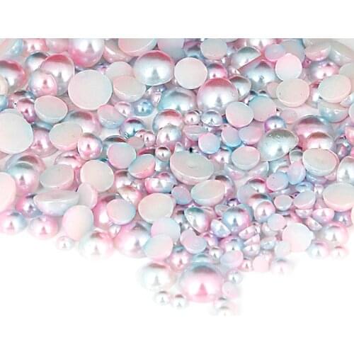 50-1000pcs/lot Crafts 3/4/5/6/8mm Half Round Imitation Pearls Flatback Scrapbook Beads For DIY Garment/Phone Case/Nail Making