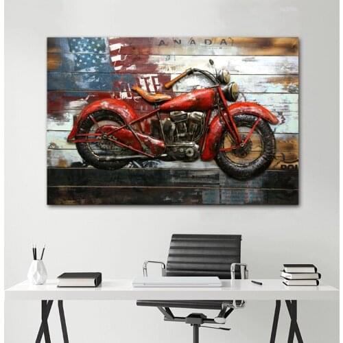 Street Art Motor Posters Canvas Painting Wall Art Pictures for Living Room Vintage Home Decor Retro Indoor Decoration Motorcycle