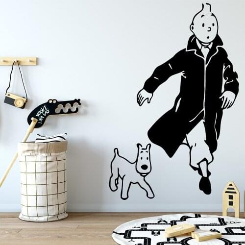 The Adventures Of Tintin Wall Sticker Removable Wall Stickers Diy Wallpaper Decorative Vinyl House Decoration Wallpaper