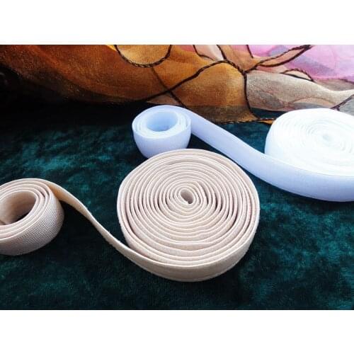 Transparent silicone slip webbing for sewing diy bra strap skin and white color 1.5cm width silicone width 0.4cm 50M/lot