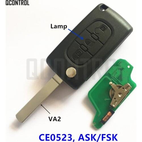 QCONTROL Remote Car Key Light Button for CITROEN Berlingo C3 C2 C5 C4 Picasso 433Mhz 7941 Chip (CE0523 ASK/FSK, 3BT, VA2)