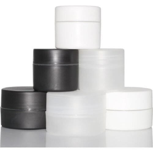Empty 50g 100g Plastic Face Cream Jar Frosted Clear White Black Lotion Cream Jar Refillable Cosmetic Cream Container 50pcs
