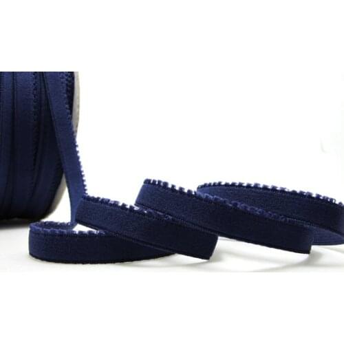 CLEARANCE|6 Yards 3/8 Inch Navy Picot Edge Decorative Pattern Lingerie Elastic|Headband Elastic|Skinny Narrow Stretch Lace
