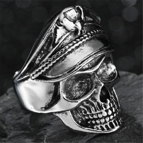 Retro Punk Skeleton Skull Rings For Men Women Gothic Halloween Accessories Gifts Personality Male Biker Rock Rap Ring Jewelry