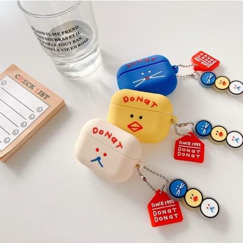 Cute Cartoon Bear Earphone Case for Airpods Pro Case Silicone Soft Cover for Apple Air Pods Pro 3 Case Accessories with Keychain