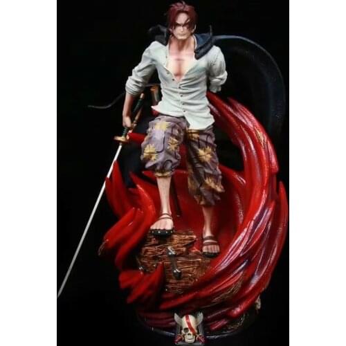 Anime O.n.e.P.i.e.c.e GK Four Emperors Red Haired Shanks Scene Statue Model Box Figure Approximately 39cm