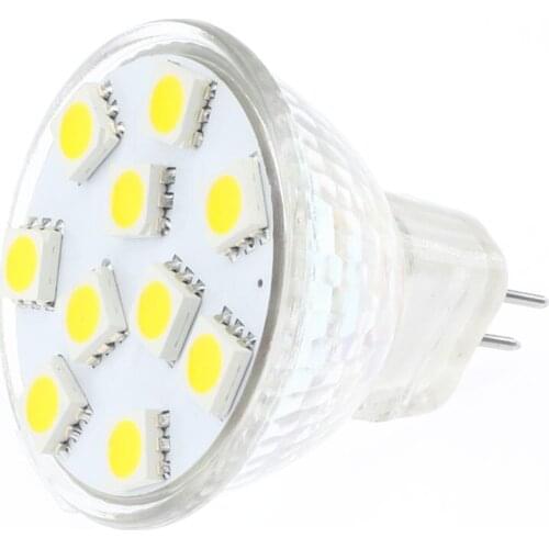 10LED MR11 Light 5050 SMD Wide Volt (AC/DC 12-24V) White Display Jewellry Home Office 1pcs/lot