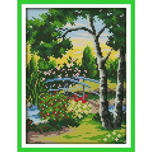 Corner of the Park Scenic Needlework,Cross stitch,Sets Embroidery kits,Precise Printed Patterns Cross-Stitching,DIY Handmade