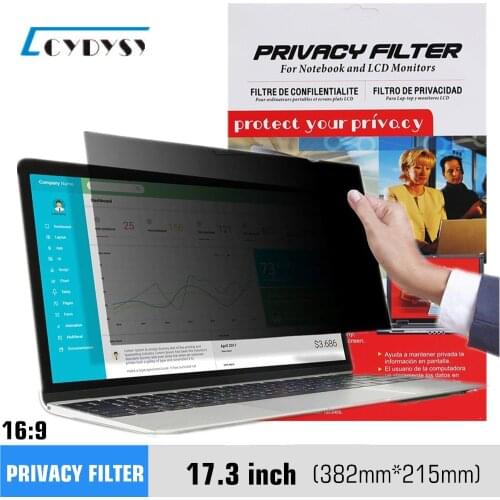 17.3 inch Privacy Screen Filter Anti-peeping Protector film for 16:9 Widescreen Laptop 382mm*215mm