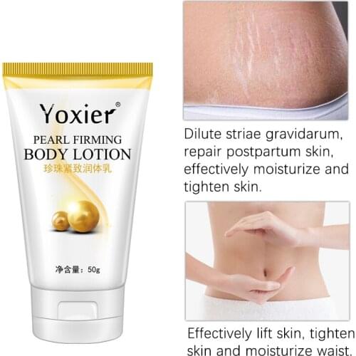 Pearl firming body lotion whitening slimming cellulite massage stretch mark removal cream treatment of body skin care 50g