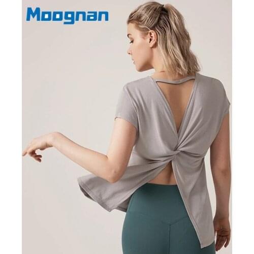 Women Gym Loose Yoga Crop Tops Yoga Shirts Workout Tops Fitness Running Sport T-Shirts Training Yoga Sportswear