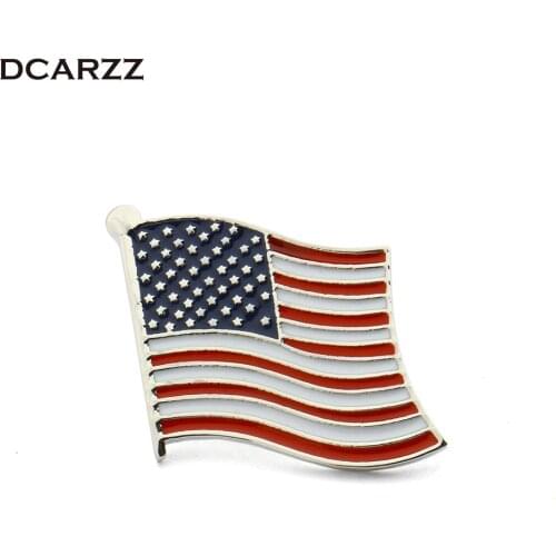 DCARZZ USA Flag Badge Brooches Lapel Pin Country Badges Enamel PinsFashion Jewelry Brooches Suit Accessories Men Pins Metal