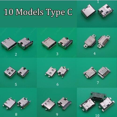10pcs Micro USB Type C Connector jack Charging Dock port Plug Type-C Socket Female jack For Xiaomi Huawei Samsung SONY