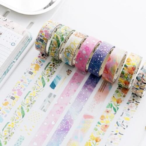 20pcs/1lot Washi Masking Tapes Flower color starry sky Decorative Adhesive Scrapbooking DIY Paper Japanese Stickers 5M