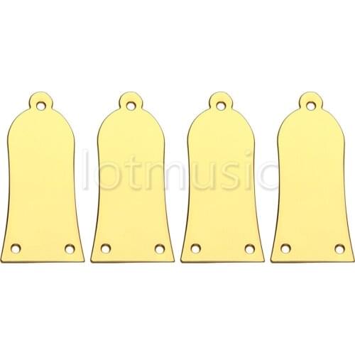 4Pcs Gold Plated Metal Truss Rod Cover for Electric Guitar Replacement with Screw