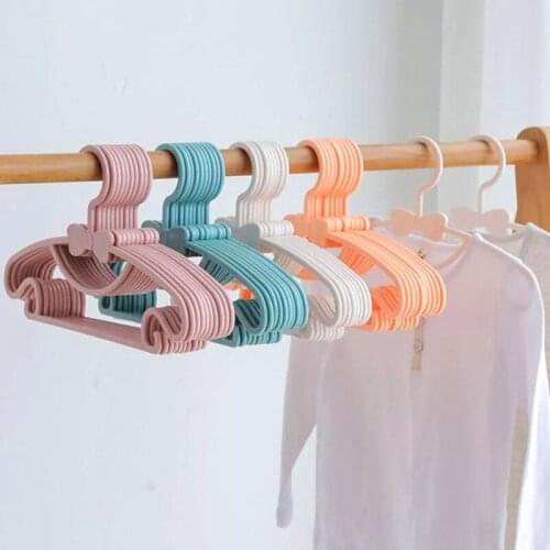 5/10/20pcs Baby Clothes Hangers Portable Children Windproof Coat Plastic Hanger Hook Kids PantsClothing Drying Rack Organizer