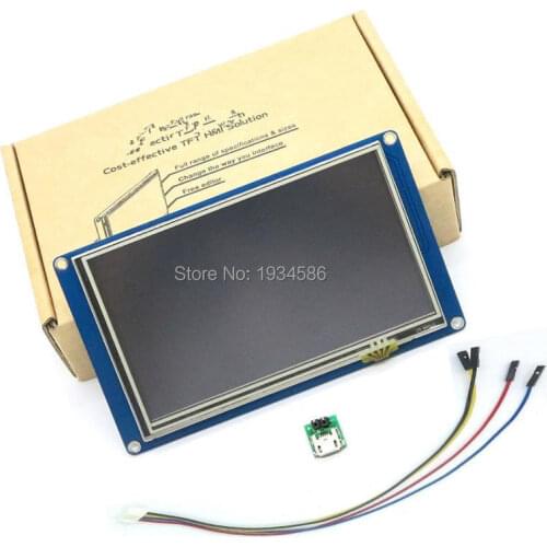 50 PCS Nextion 5.0" 5 Inch Serial USART HMI TFT LCD Display Module 800 * 480 Intelligent Touch Panel For Arduino Raspberry Pi