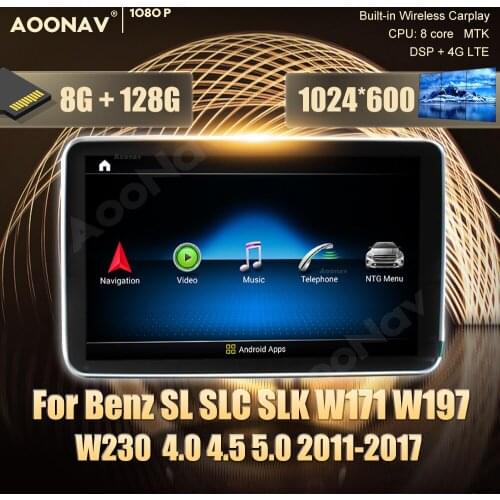 128G 9 inch Android 10 Car Radio for Benz SL SLC SLK W171 W197 W230 4.0 4.5 5.0 2011-2017 system multimedia Player Navigation
