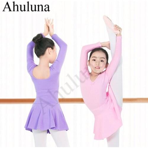 Ballet Dance Clothes For Girls Children Gymnastics Ballet Skirted Leotard Girls Basic Cotton Ballerina Dress Dance Costume D032