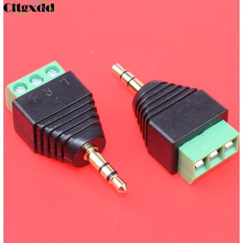 Cltgxdd 3.5mm 3pole Stereo Male to AV Screw Video Balun Terminal 3.5mm audio Jack 3 Pin Male Terminal Block Plug Connector