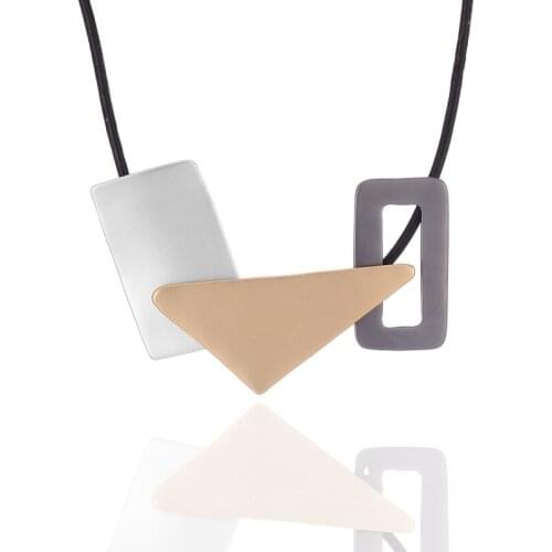 ELOYHI Women Necklace Geometric Top Quality Three Collar Leather Choker For Lady Punk Trendy Neckalce&Pendants Gift