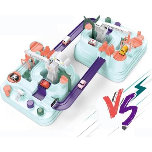 New Rail Car Train Track Toys For Kids Montessori Boys Girls Gifts Racing Cars Mechanical Adventure Brain Table Game