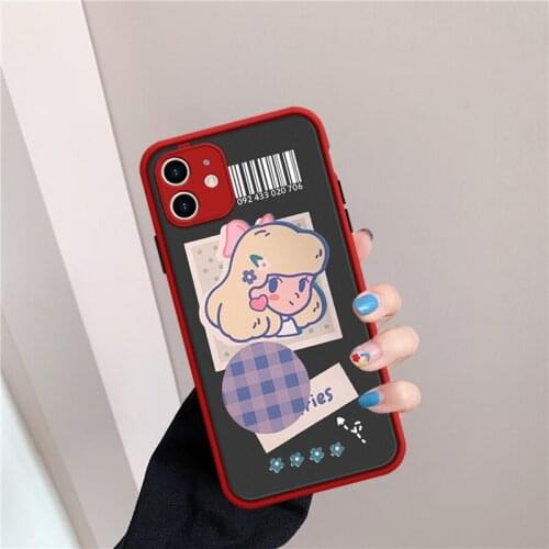 JAMULAR Cartoon Anime Girl Phone Case For iPhone XS MAX 11 Pro XR SE2020 X 8 7 6Plus Luxury Thick Border Cover Shockproof Fundas