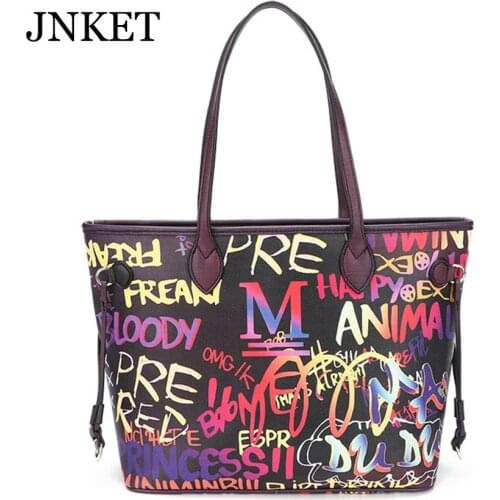 JNKET New Womens Graffiti Shoulder Bag Handbag Casual Tote Bag Portable Bag Sling Bag