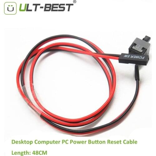 ULT-Best 2PCS Desktop Computer PC Power Button Reset Cable Cord Switch Cables Re-starting SW I/O Re-set Power Cabo