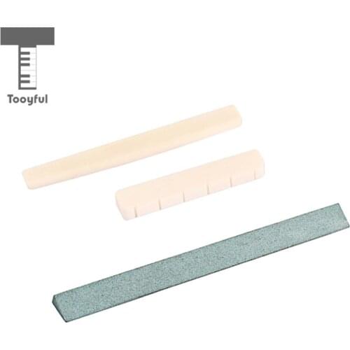 Tooyful 1 Set Natural Bone Saddle Nut&Guitar Sander Sanding Polish for Classical Guitar Parts